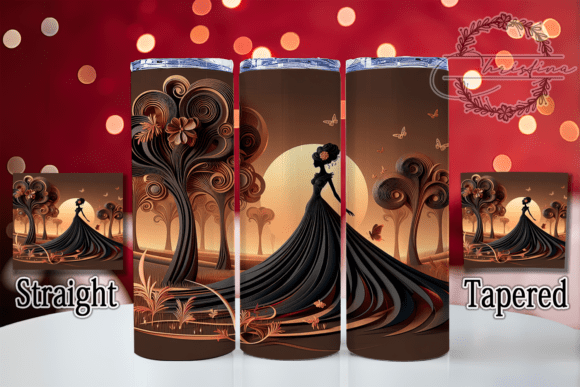 3D African American Woman Tumbler Design for 20oz Skinny Tumblers