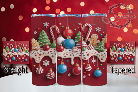 3D Christmas Candy Tumbler Design