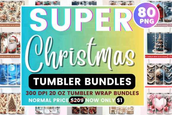 3D Christmas Mega 20 Oz Tumbler Bundle: Festive Design Asset