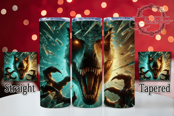 3D Dinosaur Breaking Glass Tumbler