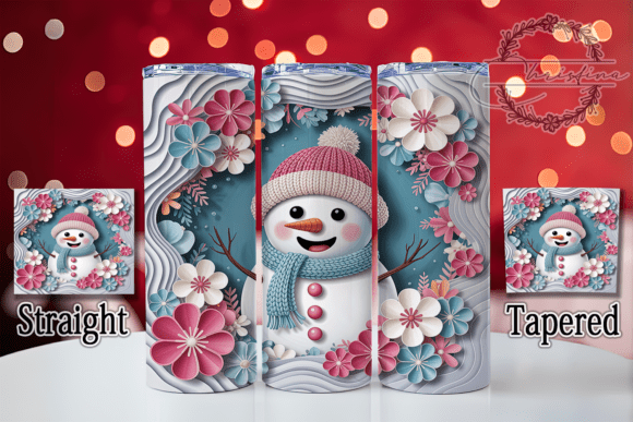 3D Frosty Snowman Christmas Tumbler