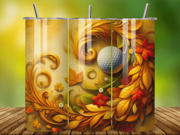 3D Golf Ball Tumbler Wrap: Unique Design Asset