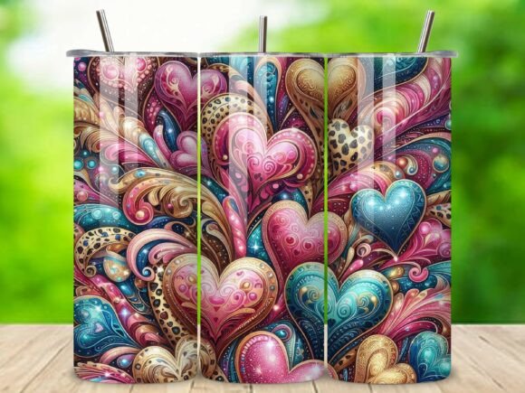 3D Heart Valentine 20oz Tumbler Wrap V.6