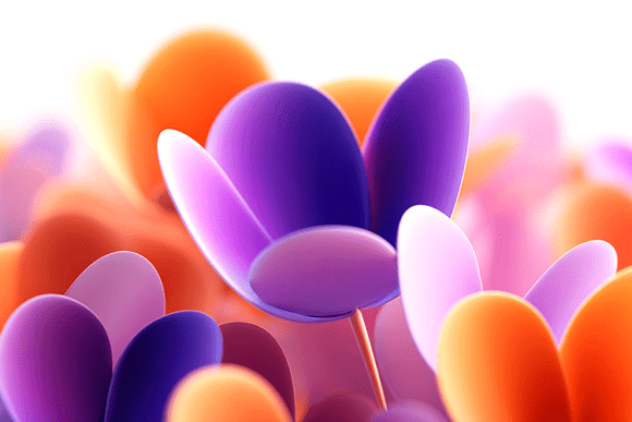 Abstract Gradient 3D Flower Field: A Dreamy Design Asset