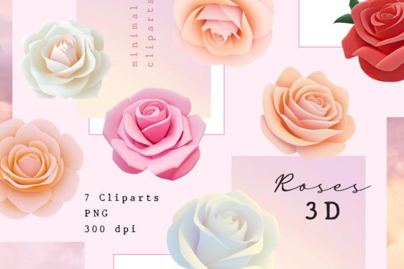 Charming 3D Floral Elements for Your Creative Projects