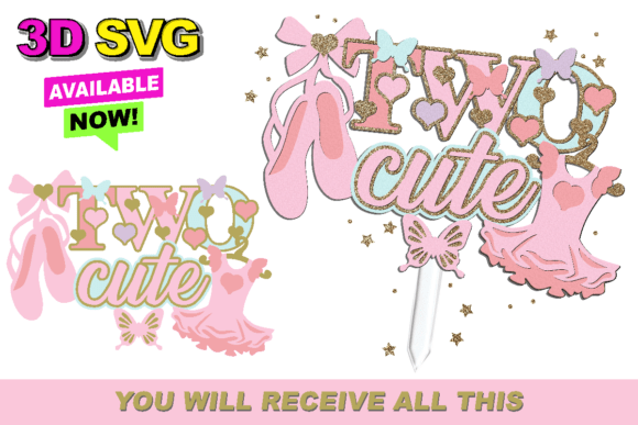 Charming Ballerina 3D SVG Cake Topper