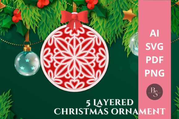 Christmas Ornament SVG 3D Layered for DIY Crafts