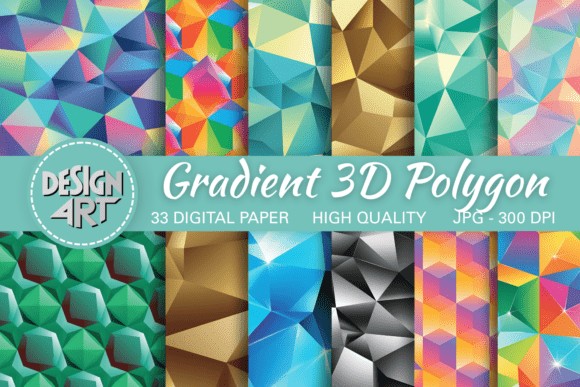 Elevate Your Projects with Gradient 3D Polygon Pattern Design