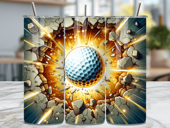 Explosion Golf Ball 3D Hit Tumbler Wrap