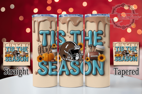 Inflated 3D Fall Football Tumbler Wrap for Your Projects