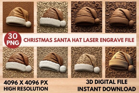 Perfect Your Holiday Engravings with This Santa Hat 3D Relief Set
